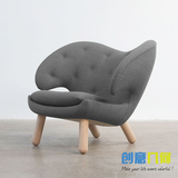 pelican chair 塘鹅椅设计师创意北欧休闲沙发椅布艺单人接待椅子