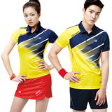 2016新款韩国正品代购羽毛球服 乒乓球服比赛服男女款短袖T恤包邮