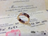 Cartier卡地亚LOVE玫瑰金宽版无钻戒指 对戒 指环B4084800