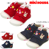 日本代购直邮 MIKIHOUSE专柜正品儿童宝宝鞋学步鞋帆布鞋刺绣小兔