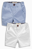 英国正品NEXT童装代购 16夏款男宝宝男童蓝色白色短裤 2条组