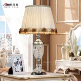 欧式水晶台灯创意奢华装饰客厅卧室床头婚庆简约现代玻璃布艺灯具
