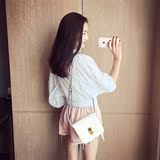 蘑菇家2016夏季新款韩版灯笼袖防晒衣女夏白色短款外套薄款WT3775