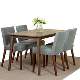 极美家具简约现代欧式胡桃木餐桌 橡实木中小户型时尚创意长方桌