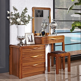 现代卧室化妆台 实木伸缩带镜子梳妆桌台中式创意小户型简约家具