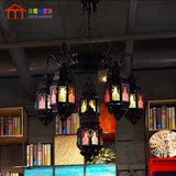 地中海风格漫咖啡厅坚果琉璃灯酒吧摩洛哥吧台餐台卡座工程吊灯