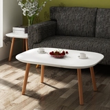 客厅小户型实木烤漆茶几 白色简约现代简易茶几 创意小圆桌矮桌