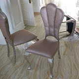 简约现代不锈钢餐桌餐椅  欧式奢华进口绒布梅花椅 定做皮面椅子