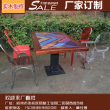 厂家定制时尚炫酷特色餐桌椅 主题餐厅饭店钢化玻璃餐桌实木饭桌