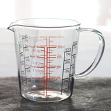 耐热玻璃量杯带刻度 儿童牛奶杯微波炉量水杯透明刻度杯500ML