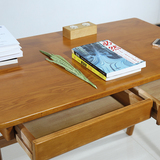 纯实木电脑桌创意台式简易家用组装1.2米简约现代学生双人书桌子