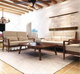 黑纯胡桃木沙发 休闲沙发 椅中式实木客厅家具转角沙发组合可定制