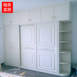 北京定做现代简约卧室整体衣橱推拉门衣柜多功能简易组装储物柜