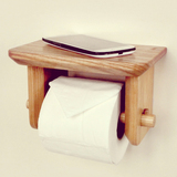 实木卷纸架卫生间厕纸架创意厕所纸巾架防水纸巾盒置物架桌面两用