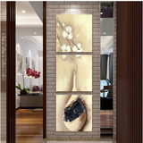 现代时尚花瓶抽象平平安安欧式三幅组合装饰玄关客厅温馨家居挂画