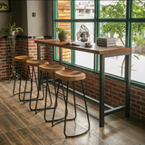 工业风格loft创意长桌实木仿古奶茶店酒吧咖啡厅高脚桌椅组合