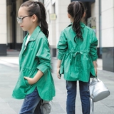 春秋季实拍有模特外套新款B类韩版女风衣大童儿童女童普通外套