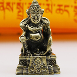 佛教供奉用品随身佛黄财神小佛像摆件尼泊尔手工纯铜神像口袋佛