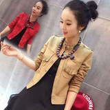 2016春秋韩版麂皮绒短款小外套上衣女装学生短外套女复古开衫夹克