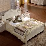 鸿运简约白色板式床韩式风格田园床1.5米床储物公主床双人床家具