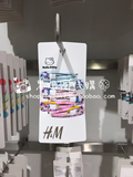 HM H&M专柜正品代购 女童宝宝HELLO KITTY印花发夹边夹 三对入