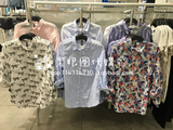 HM H&M专柜正品代购 女装纯色条纹花朵印花长袖衬衫 薄款 多色