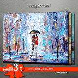 数字油画diy包邮炫彩抽象淡彩系列手绘画 蓝色的雨40*50 80*100