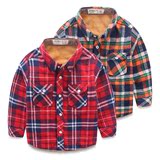 2015冬季新款童装 儿童衬衫 男童加绒保暖格子衬衣 宝宝长袖上衣