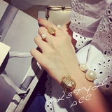 韩版亚光金珍珠手镯手链戒指环 唯美气质款手镯