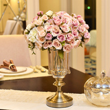 欧式古铜花瓶摆件 奢华会所家居装饰品现代餐桌卧室书房花瓶摆设