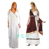 万圣节cos服装成人女款古罗马希腊女神雅典娜埃及艳后长裙表演服