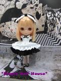 【MG001】Blythe小布娃娃衣服，Azone娃娃衣服/黑色爱丽丝洋装团