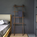北欧原木  设计时尚 榉木白橡黑胡桃 梯子落地靠墙进口实木衣帽架