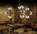 新北欧风格铁艺玻璃圆球工业吊灯现代简约餐厅客厅咖啡厅服装店灯