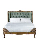 美式乡村简约现代实木床1.5米欧式新古典拉扣橡木双人床卧室家具