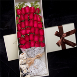 西安鲜花店同城速递红玫瑰康乃馨百合长方形礼盒花束祝福生日礼物