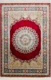 蓝粉绿红色圆心500L不同尺寸波斯风手工真丝地毯变色吸音手工地毯