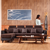 日式棉麻布艺沙发转角组合小户型北欧可拆洗L型贵妃位客厅家具