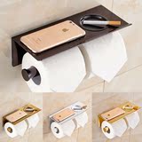 欧式纸巾架仿古防水厕纸架金色卷纸器厕所手机架卫生间卫生纸盒