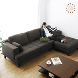 日式布艺沙发客厅组合简约现代转角沙发大小户型宜家布沙发可拆洗