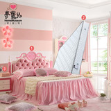 梦宝儿家具 粉色儿童床1.2米1.5米公主床小女孩床高箱储物单人床