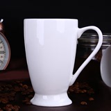 马克杯美式拿铁咖啡杯加厚330毫升高脚杯高档强化陶瓷定制LOGO