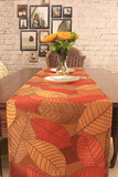 桌旗新款中式桌巾现代简约风格复古古典茶几树叶竖条纹桌旗包邮