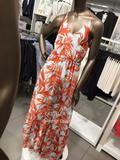 H&M HM 专柜正品代购 6月 女装印花雪纺超长连衣裙长裙 0377910