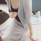 【FEELROOM】夏季新款 银扣设计 纯色百搭短款针织开衫防晒衫女