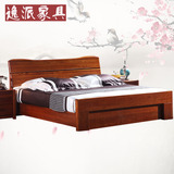 实木床1.8米双人床榆木床高箱气压储物床儿童床中式卧室家具婚床