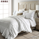 美式全棉四件套简约公主风1.8M床品夏季纯棉白色床上用品被床单式