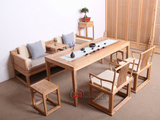 老榆木免漆茶桌老榆木免漆家具组合茶桌椅纯实木家具新中式禅意桌