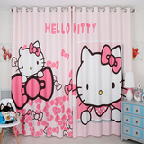 凯蒂猫HelloKitty卡通儿童女孩粉色公主房卧室飘窗落地窗帘遮光布