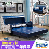 美式多功能沙发床1.5米折叠沙发床双人小户型皮艺沙发床1.9米
